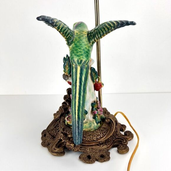 United Wilson Parrot Hand Painted Porcelain Table Lamp on Bronze Bases 1897 - Picture 5 of 16